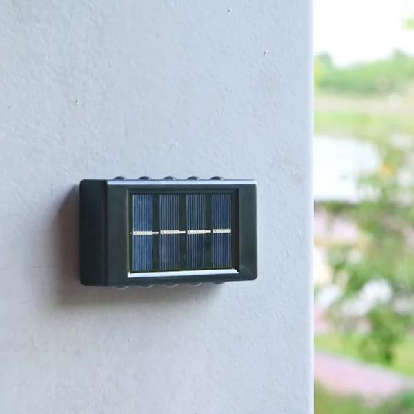 Imagem de Luminaria Solar Led Arandela Spot Caminho Escada Parede Jardim Quintal Iluminaçao Balizador Resistente Segurança Decorativo