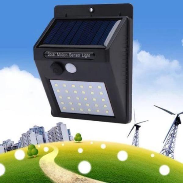 Imagem de Luminária Solar Led De 20w Parede Sensor Movimento Luz