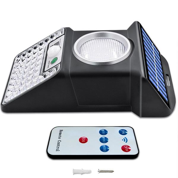 Luminaria Solar Led Sensor de proximidade Controle 4 modos Balizador Spot Refletor Alta Potencia Jardins Garagem Estacionamento Luz Externas Areas Pat - Ralos e Toneiras Imagem de Luminaria Solar Led Sensor de proximidade Controle 4 modos Balizador Spot Refletor Alta Potencia Jardins Garagem Estacionamento Luz Externas Areas Pat