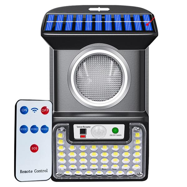 Luminaria Solar Led Sensor de proximidade Controle 4 modos Balizador Spot Refletor Alta Potencia Jardins Garagem Estacionamento Luz Externas Areas Pat - Ralos e Toneiras Imagem de Luminaria Solar Led Sensor de proximidade Controle 4 modos Balizador Spot Refletor Alta Potencia Jardins Garagem Estacionamento Luz Externas Areas Pat