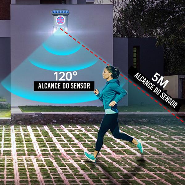Luminaria Solar Led Sensor de proximidade Controle 4 modos Balizador Spot Refletor Alta Potencia Jardins Garagem Estacionamento Luz Externas Areas Pat - Ralos e Toneiras Imagem de Luminaria Solar Led Sensor de proximidade Controle 4 modos Balizador Spot Refletor Alta Potencia Jardins Garagem Estacionamento Luz Externas Areas Pat