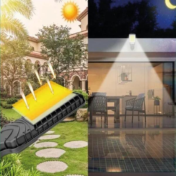 Imagem de Luminaria Solar Parede 144 Cob Sensor Movimento Com 3 Funções Goldensky A144-12C