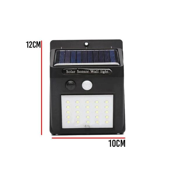 Luminaria Solar Parede 25 Leds 3 Unidades Externa - Economia Solar Imagem de Luminaria Solar Parede 25 Leds 3 Unidades Externa