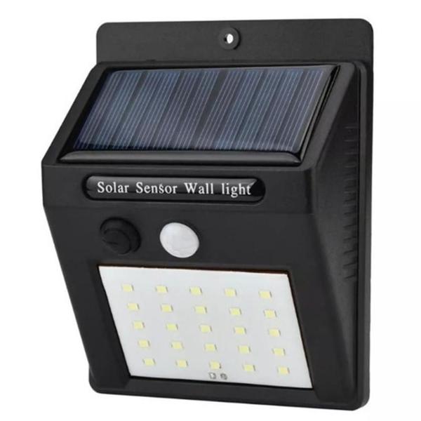Luminaria Solar Parede 25 Leds 3 Unidades Externa - Economia Solar Imagem de Luminaria Solar Parede 25 Leds 3 Unidades Externa
