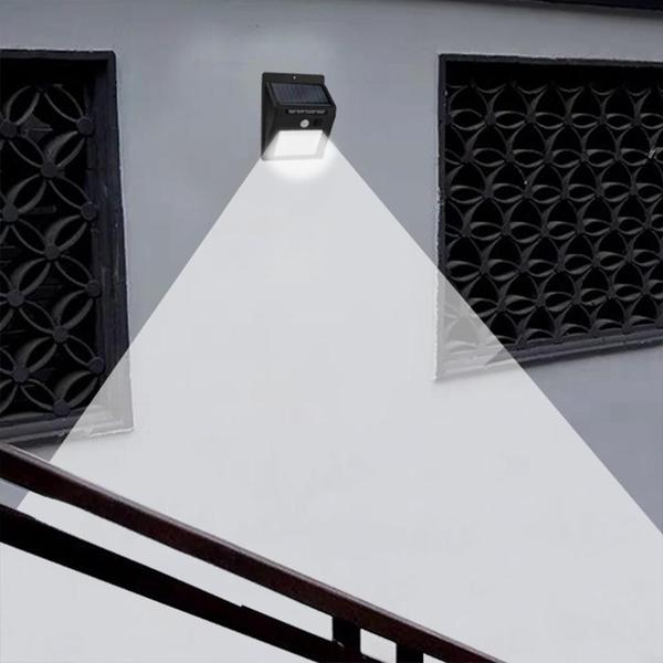Luminaria Solar Parede 25 Leds 3 Unidades Externa - Economia Solar Imagem de Luminaria Solar Parede 25 Leds 3 Unidades Externa