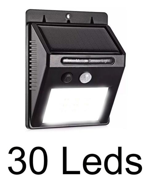 Imagem de Luminaria Solar  Parede Jardim Luz Emergencia 30 Leds