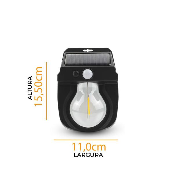 Luminária Solar Parede Sensor de Movimento Prova D'água - Luminária Solar Parede Sensor Presença Imagem de Luminária Solar Parede Sensor de Movimento Prova D'água