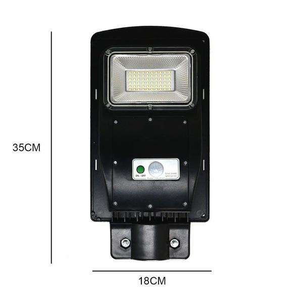 Imagem de Luminaria Solar Poste LED 50w Sensor Proximidade Controle Quintal Jardim Rua