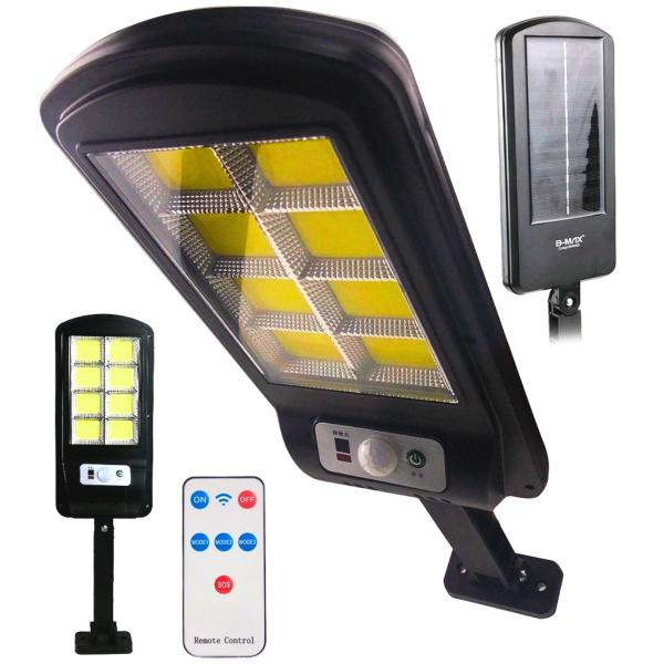 Imagem de Luminária Solar Poste Rua Refletor Sensor 100W Led 3 Modos