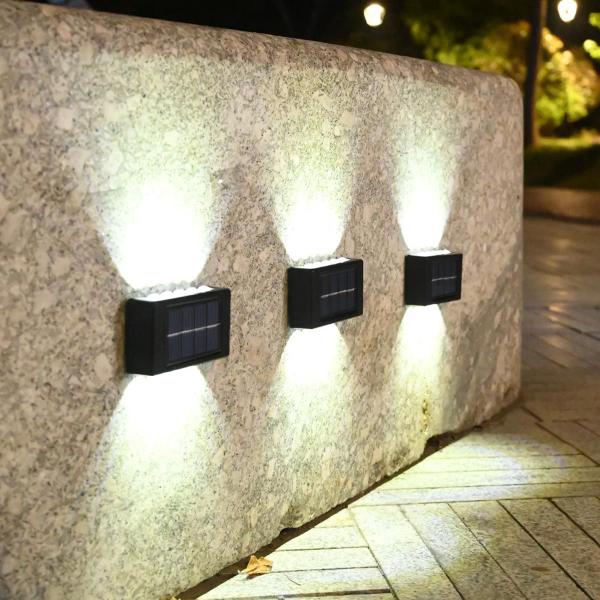 Imagem de Luminaria Solar Spot  Led Arandela Escada Parede  Caminho Iluminaçao Jardim Quintal Varanda Segurança Decoraçao Resistente