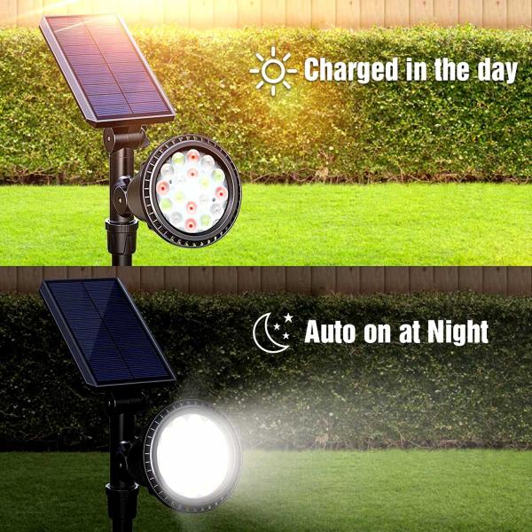 Imagem de Luminaria Solar Spot LED Arandela Espeto Balizador Sensor Movimento Presença Angulo Ajustaval Jardim Quintal Parede Entrada Garagem Iluminaçao Caminho