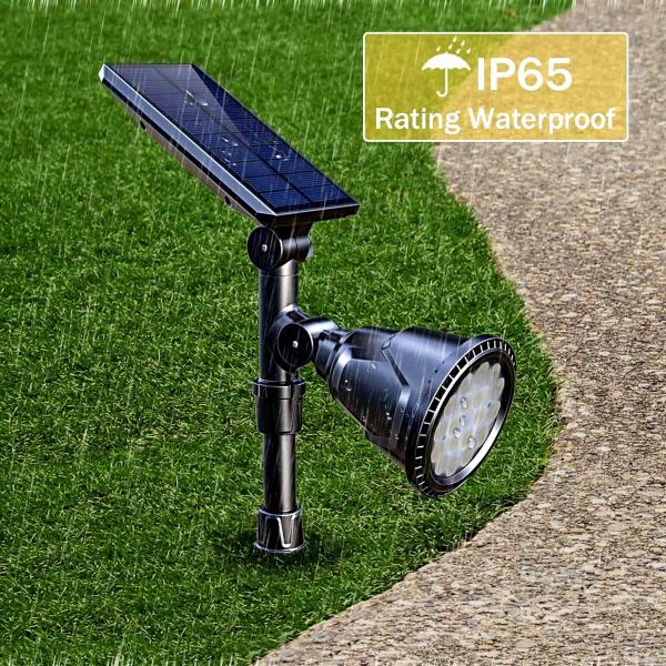 Imagem de Luminaria Solar Spot LED Arandela Espeto Sensor Presença Movimento Balizador Angulo Ajustavel Parede Jardim Quintal Garagem Entrada Arbusto Caminho Il