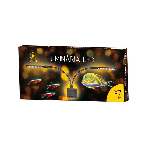 Imagem de Luminária Soma Led X7 Preta 15W Branco/Vermelho 110v/220v