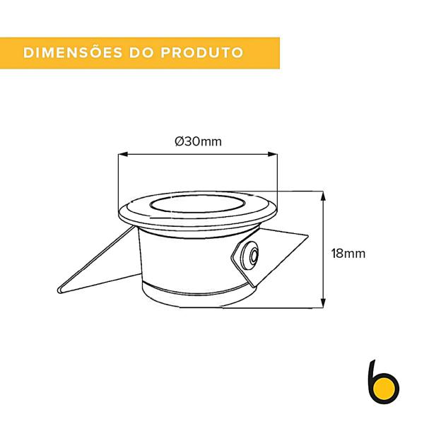 Imagem de Luminária Spot Led Embutir Redondo 1,5W Bivolt Quente 2700K