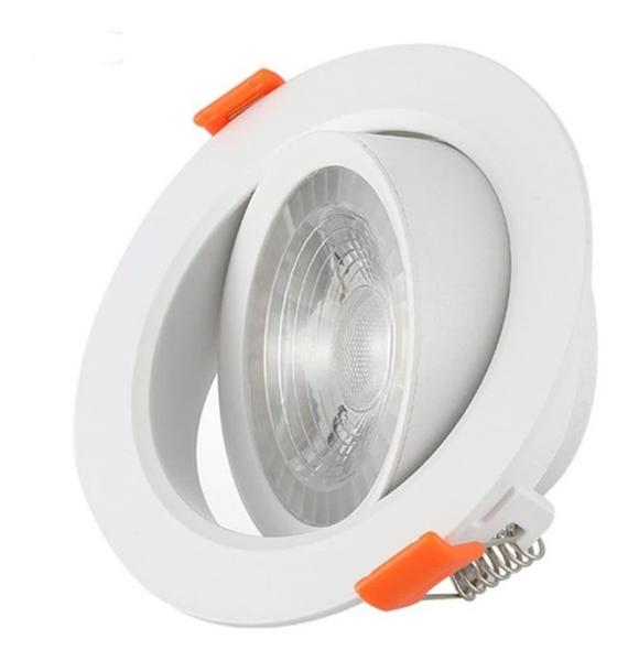 Imagem de Luminária Spot Led Redondo 5w Luz Branco Frio Direcionável Embutir Bivolt 110/220 Forro Pvc Gesso Sala Quarto Cozinha Corredor Comercio