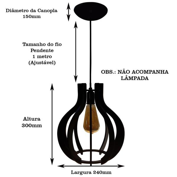 Imagem de Luminária Teto Bivolt E27 Sala Cozinha Mesa Balcão Pequim G