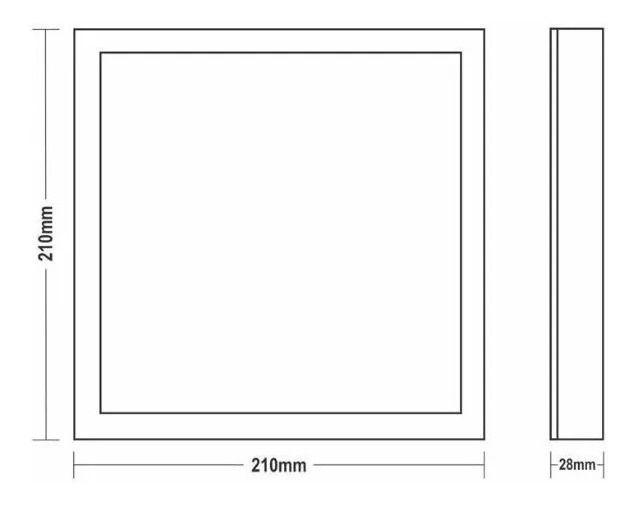 Imagem de Luminária Teto Painel De Led Sala Cozinha Quarto Quadrado Sobrepor 18w Taschibra