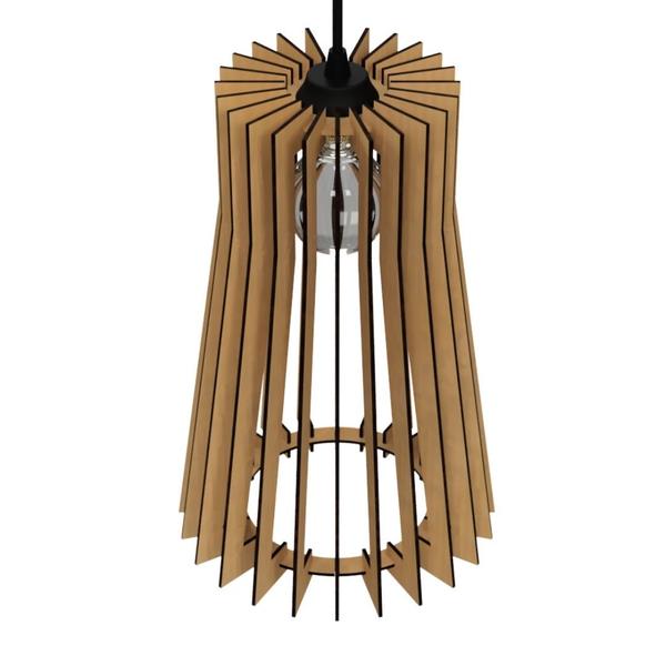 Luminária Teto tipo Pendente DETROIT MDF - Completa - CORALISA Imagem de Luminária Teto tipo Pendente DETROIT MDF - Completa