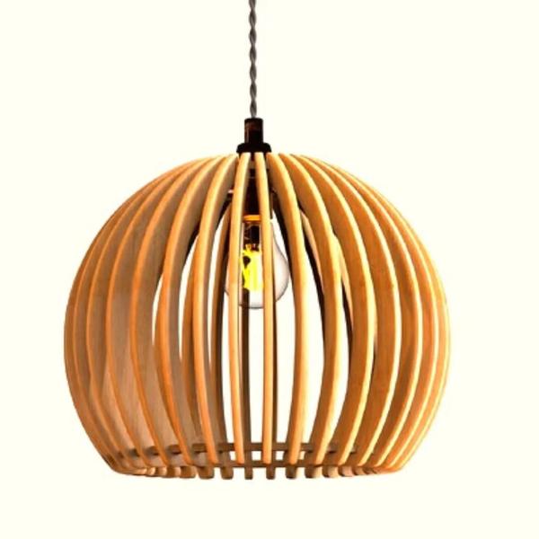 Luminária Teto tipo Pendente Diamantina em MDF - Completa - CORALISA Imagem de Luminária Teto tipo Pendente Diamantina em MDF - Completa