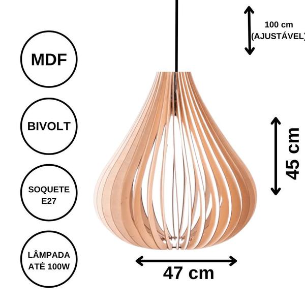 Luminária Teto tipo Pendente em MDF MESQUITA Completa - - LENOBRE Imagem de Luminária Teto tipo Pendente em MDF MESQUITA Completa -