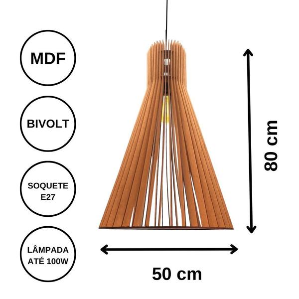 Imagem de Luminária Teto tipo Pendente FUNIL MDF - Completa