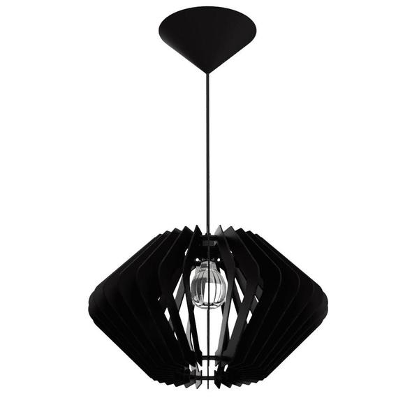 Luminária Teto tipo Pendente VINCI MDF - Completa - Cor: Preta - LENOBRE Imagem de Luminária Teto tipo Pendente VINCI MDF - Completa - Cor: Preta