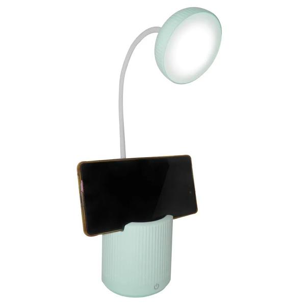 Imagem de Luminaria Touch de Mesa Abajur Flexivel Screen LED Articulada Suporte Celular Recarregavel Lampada Iluminaçao