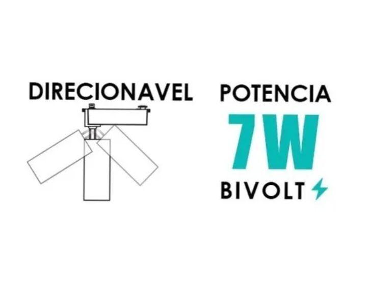 Imagem de Luminária Trilho Eletrificado 1m 3 Spots Led 7w Luz 6000k