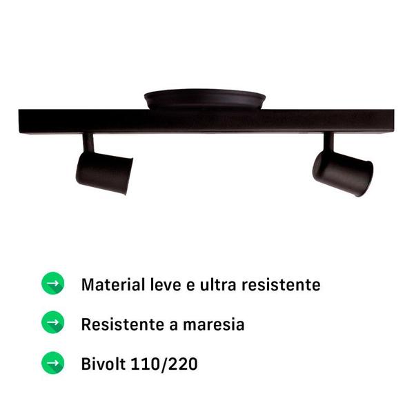 Imagem de Luminária Trilho Eletrificado Canopla Tampa Cega 2 Spots Direcionável Articulado E27 LED