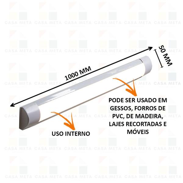 Imagem de Luminária Tubular De Sobrepor Led Line 36w Branco Frio