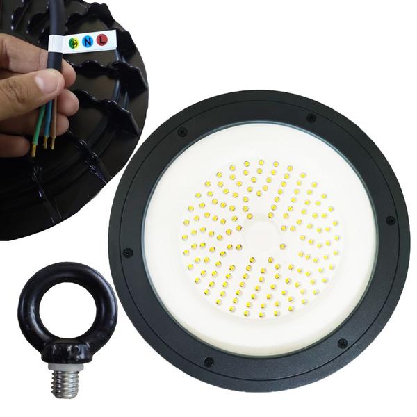 Imagem de Luminaria Ufo Highbay 200w Led 160º Galpao Empresa Industrias Fabricas Segurança