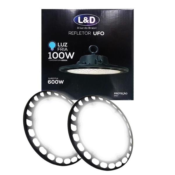 Luminaria Ufo Led 100w Highbay 120º Galpao Empresa Industrias Segurança 1248 - NEHC Imagem de Luminaria Ufo Led 100w Highbay 120º Galpao Empresa Industrias Segurança 1248