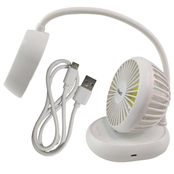 Imagem de Luminaria Ventilador Flexivel Ajustavel Led 2 em 1 Abajur de Mesa Sem Fio USB Regulavel 3 intensidades