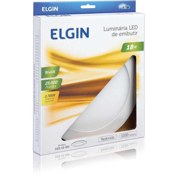 Luminarias Led Redondo 18W Embutir 6500K - Elgin Imagem de Luminarias Led Redondo 18W Embutir 6500K
