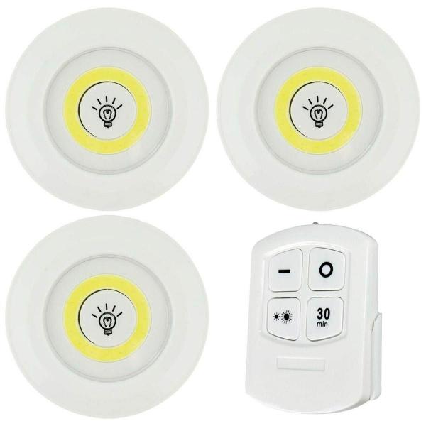 Luminárias Led Sem Fio Spot Kit 3 Controle Remoto Eficiente - Desert Imagem de Luminárias Led Sem Fio Spot Kit 3 Controle Remoto Eficiente