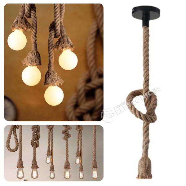 Imagem de Luminárias  Lustre  Pendentes De Corda Desing Rustico 90cm Decoração 70010001