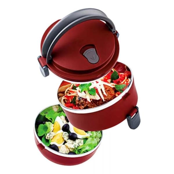 Imagem de Lunch Box Marmita Dupla Inox 1,4l Com Alça Euro Home