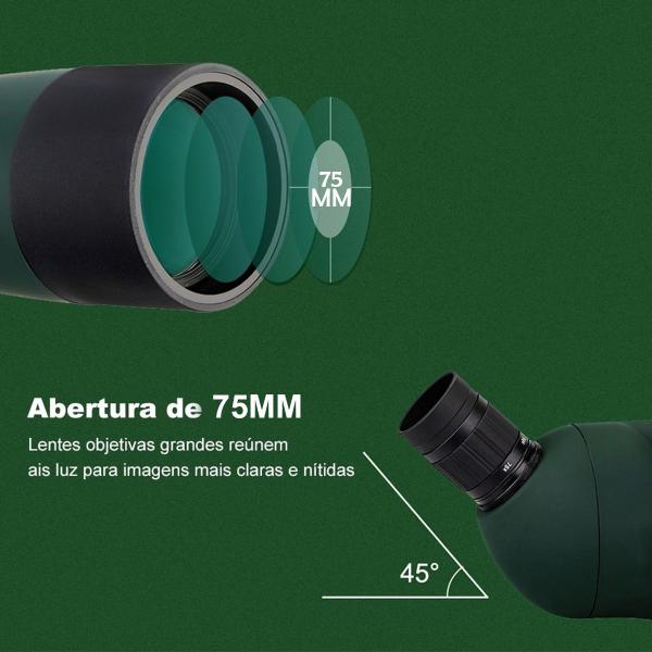 Imagem de Luneta Telescopio Monocular Suporte Celular Zoom Alvo Mira Ajustavel Astronomia Aves Passaros Caminhada Natureza Camping Acampamento Trilha Tripe Bols