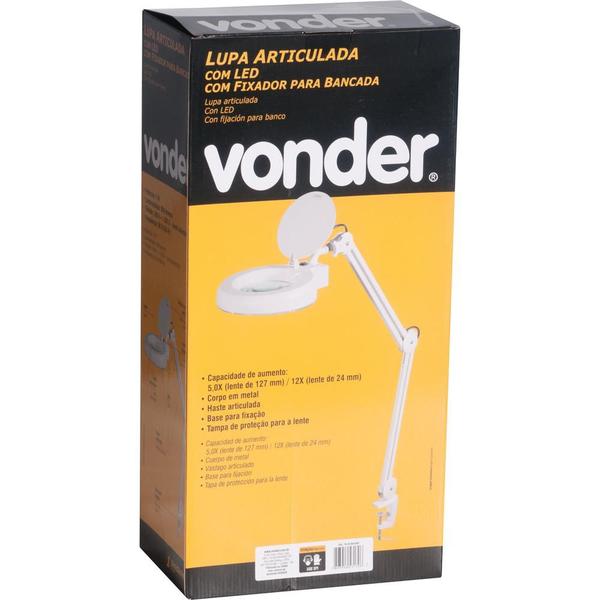 Imagem de Lupa Articulada c/ Led Bivolt c/ Fixador p/ Bancada - Vonder