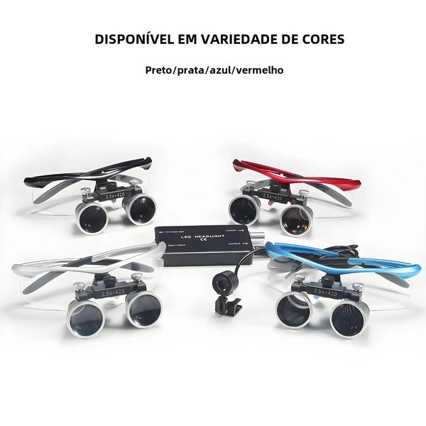 Imagem de Lupa Binocular Ultraleve para Odontologia (2.5x e 3.5x) - 320-420mm