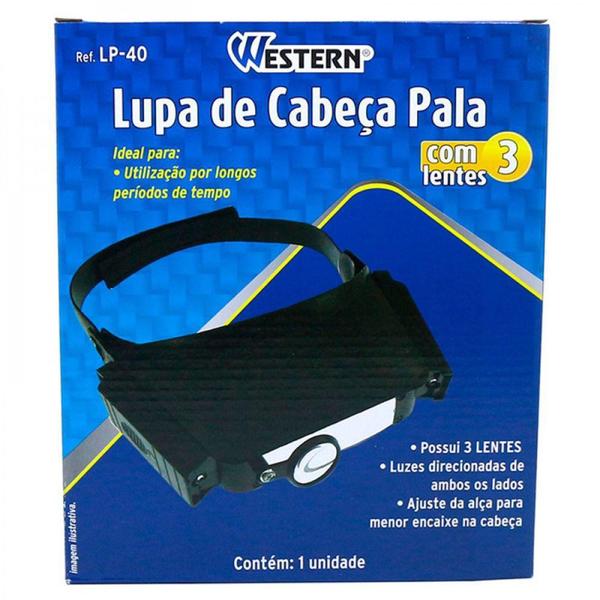 Imagem de Lupa de cabeça com 3 lentes de aumento - LP-40 - Western