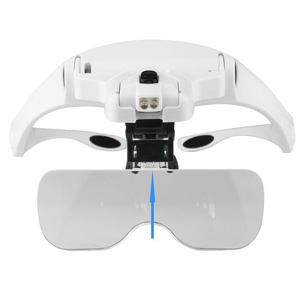 Lupa De Cabeça Profissional 2 Leds 5 Lentes Aumento Branco Cbrn01385 - COMMERCE BRASIL Imagem de Lupa De Cabeça Profissional 2 Leds 5 Lentes Aumento Branco Cbrn01385