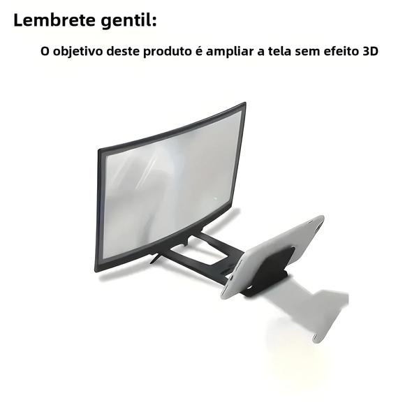 Imagem de Lupa de Tela de Telefone 3D Curvada de 12 Polegadas - Amplificador de Vídeo HD para Smartphone