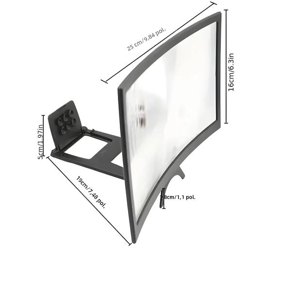 Imagem de Lupa De Tela De Telefone HD 3D De 12 Polegadas Curvada Suporte Amplificador De Vídeo Inteligente