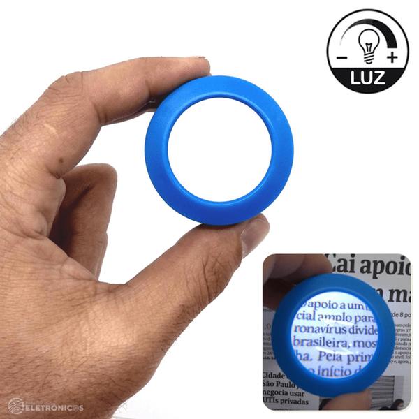 Imagem de Lupa Portátil Com Luz LED Ampliação 5x Ideal Para Relojoeiros, Manutenção e Leitura - Azul 57088