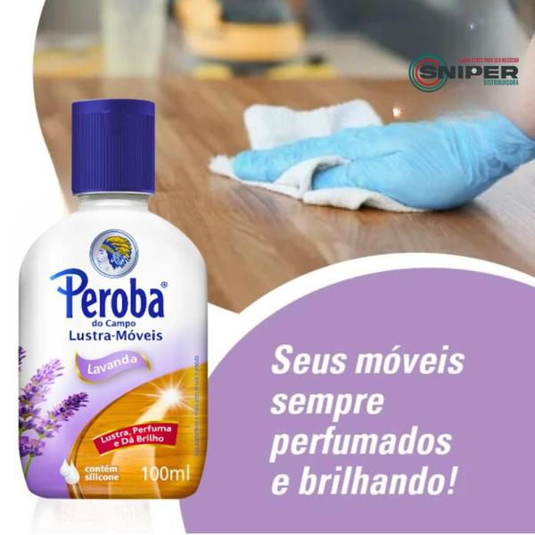 Imagem de Lustra Móveis 100ml Lavanda Conserva e Renova Portas Janelas Inox Pisos e Móveis Peroba