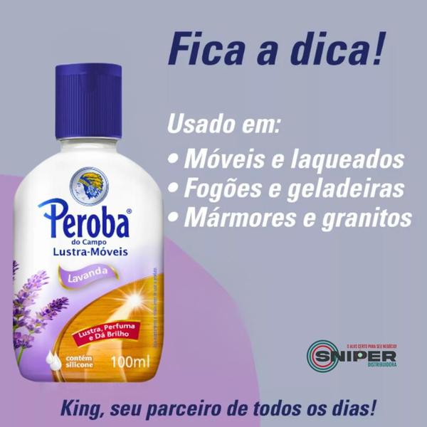 Imagem de Lustra Móveis 100ml Lavanda Conserva e Renova Portas Janelas Inox Pisos e Móveis Peroba