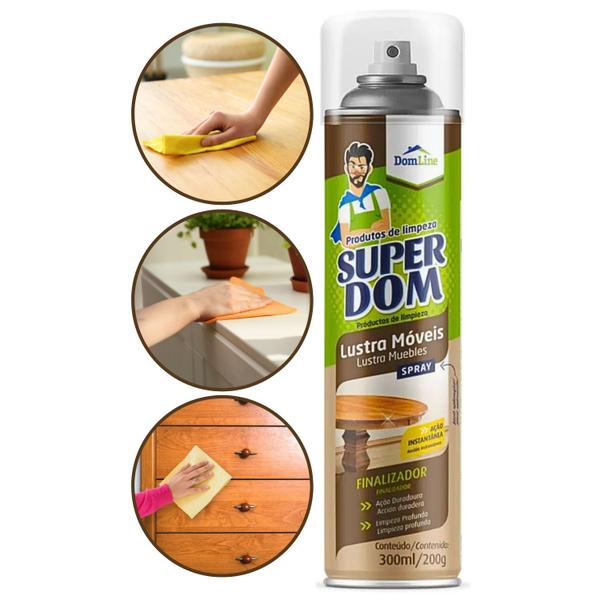 Imagem de LUSTRA MOVEIS AEROSOL DOMLINE 300ml / 200g LIMPA MOVEIS