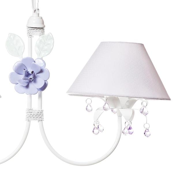 Imagem de Lustre 2L Primavera Lilás 2 Flores G Lilás Quarto Bebê Infantil Menina