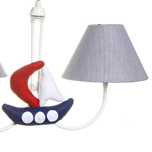 Imagem de Lustre 2L Simples Com 2 Barcos Náutico Quarto Bebê Infantil Menino